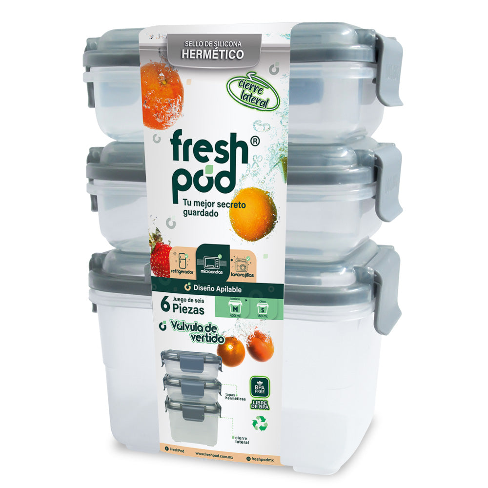 Paquete de Set de Freshpod 6 pc Set apilables (18 pz)