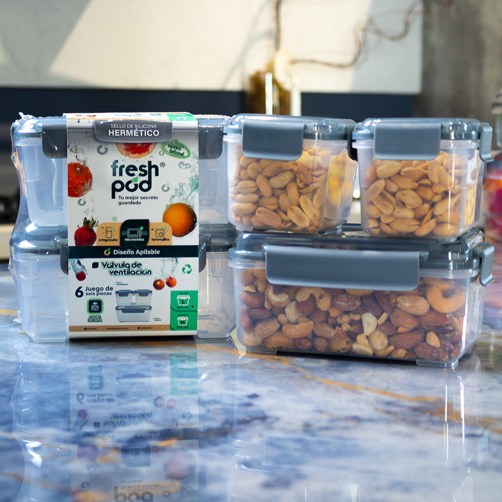 Paquete de 2 Set de Freshpod 6 pc Set apilables (12 pz)